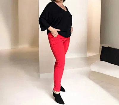 Made In Italy Starlight Italian Magic Pants In True Red