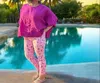 Made In Italy Summer Love Italian Magic Pants In Magenta/pale Pink In Multi