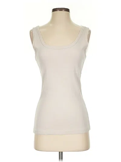 Pre-owned Made In Italy Tank Top Ivory Strapless Neckline Tops In White