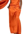 Made In Italy Wide Leg Palazzo Pants In Orange In Orange