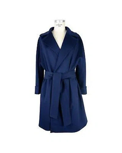 Pre-owned Made In Italy Woll-vergine-mantel - Outerwear - Blue -size 44 In Blau