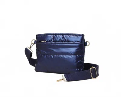 Made In Italy Women's Bailey Puffer Quilted Crossbody Bag In Electric Navy In Multi