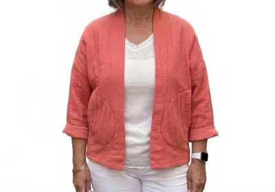 Made In Italy Women's Cotton Quilted Jacket In Rosewood In Pink