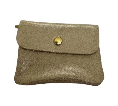 Made In Italy Women's Genuine Leather Wallet In Metallic Light Gold In Multi