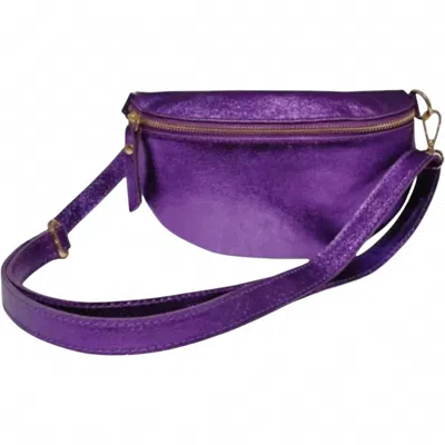 Made In Italy Women's Georgia Crossbody Bag In Metallic Magenta In Multi