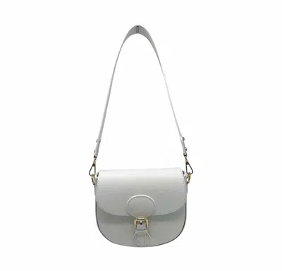 Made In Italy Women's Louisa Leather Shoulder Bag In White