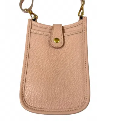 Made In Italy Women's Small Leather Crossbody Bag In Blush Pink In Multi