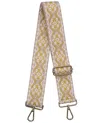 Made In Italy Women's Woven Guitar Style Bag Strap In Cream And Yellow Flower In Multi