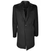 Made In Italy Black Wool Coat In Black
