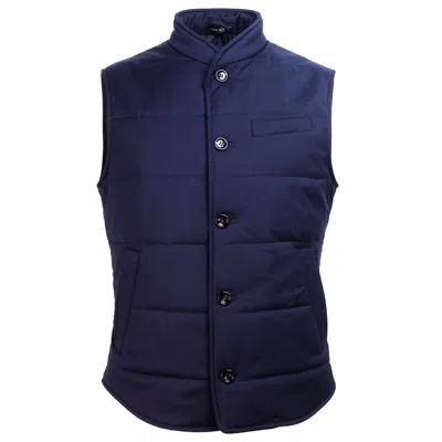 Made In Italy Wool Men Men's Vest In Blue