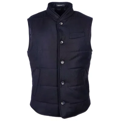 Made In Italy Wool Sleveless Men's Jacket In Blue