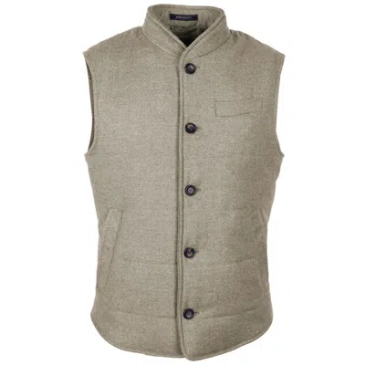 Made In Italy Wool Sleveless Men's Jacket In Gray