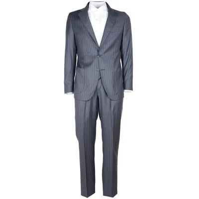 Made In Italy Wool Vergine Men's Suit In Gray