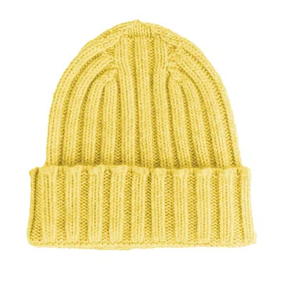 Made In Italy Yellow Cashmere Hat