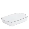 Made In Porcelain Rectangular Baking Dish In White/navy