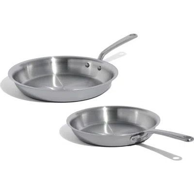 Made In Stainless Clad Frying Pan Set In Silver