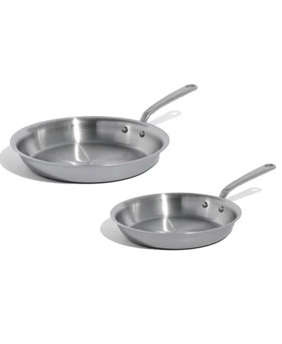 Made In Stainless Steel 10" And 12" Fry Pan Set In White
