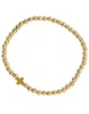 Made In The Deep South Ella 18k Gold Beaded Pearl Stretch Bracelet In Gold