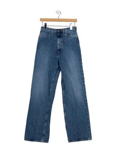 Pre-owned Made In Tomboy High-rise Wide Leg Jeans In Blue