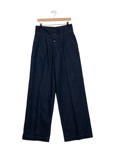 Pre-owned Made In Tomboy High-rise Wide Leg Jeans W/ Tags In Blue