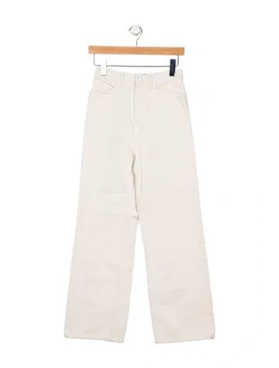 Pre-owned Made In Tomboy High-rise Wide Leg Jeans In White