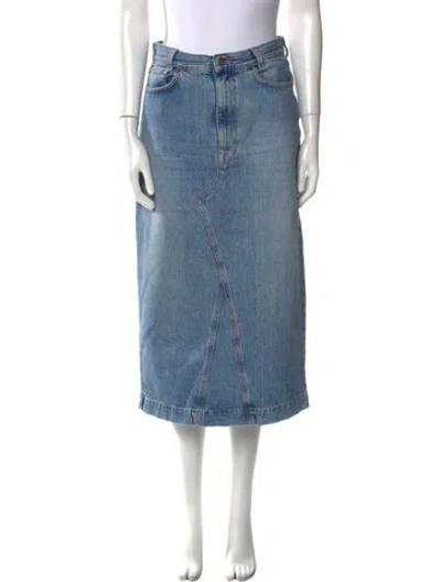 Pre-owned Made In Tomboy Midi Length Skirt In Blue