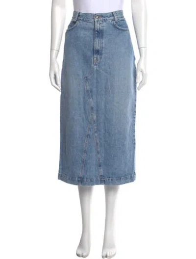Pre-owned Made In Tomboy Midi Length Skirt In Blue