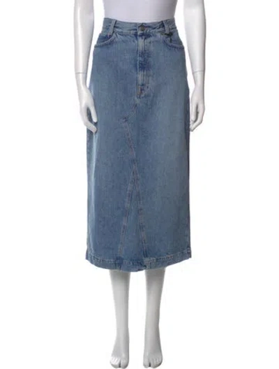 Pre-owned Made In Tomboy Midi Length Skirt W/ Tags In Blue