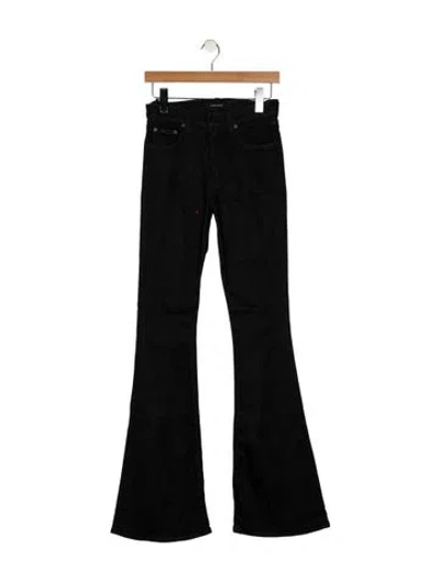 Pre-owned Made In Tomboy Mid-rise Flared Jeans In Black