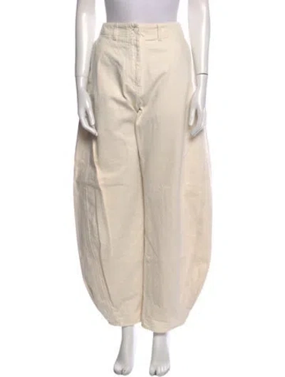Pre-owned Made In Tomboy Straight Leg Pants In Neutral