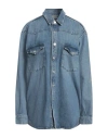 Made In Tomboy Woman Denim Shirt Blue Size S Organic Cotton In Blue