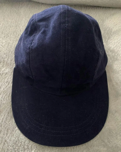 Pre-owned Made In Usa California Headwear Hype Velvet Distressed Blue Cap