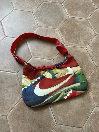 Pre-owned Made In Usa X Nike Vintage Nike Hands Bag Cortez Y2k Drill In Multicolor