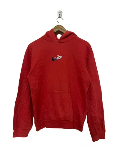 Pre-owned Made In Usa X Nike Vintage Nike Usa Center Swoosh Embroidery Hoodie In Red