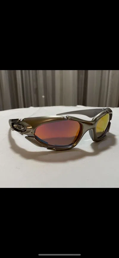 Pre-owned Made In Usa X Oakley Vintage Oakley Plate Sun Glasses Made In Usa Y2k Style In Grey