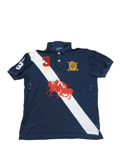 Pre-owned Made In Usa X Polo Ralph Lauren 90's Made In Usa Vintage Polo Ralph Laurent Big Embroidered In Blue