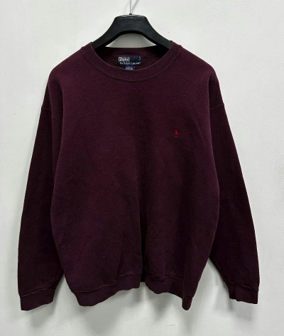 Pre-owned Made In Usa X Polo Ralph Lauren Vintage 80's Polo Baggy Ralph Laurent Sweatshirt Japan Y2k In Burgundy