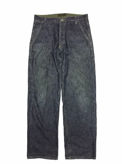 Pre-owned Made In Usa X Stussy 90's Stussy Wide Leg Slab Pants In Denim