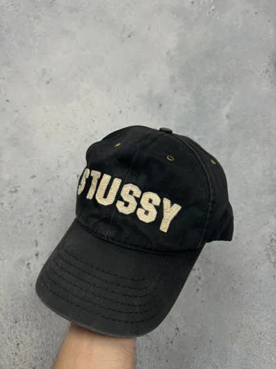 Pre-owned Made In Usa X Stussy Logo Cap Made In Usa Vintage Stussy Hats Capz In Faded Black