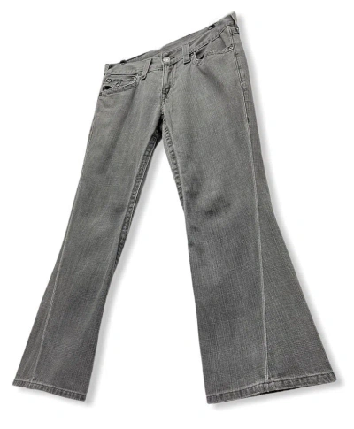 Pre-owned Made In Usa X True Religion Fye90's True Religion Joey Flared Denim Pants In Grey Black