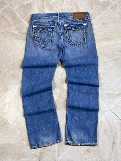 Pre-owned Made In Usa X True Religion Y2k True Religion Ricky Relax Fit Hype Streetwear Jeans In Blue