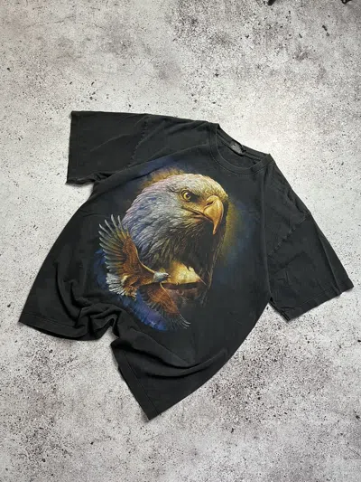 Pre-owned Made In Usa X Vintage Eagle T-shirt Usa 1990's In Black