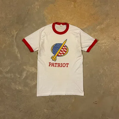 Pre-owned Made In Usa X Vintage Essential Vintage 70s/80s Patriot Usa Ringer Tee Military In White
