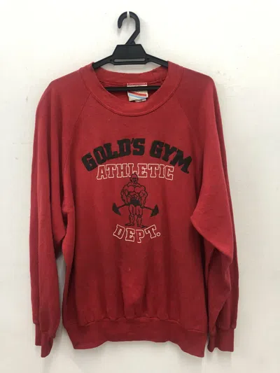 Pre-owned Made In Usa X Vintage Gold's Gym Athletic Dept Sweatshirt In Red