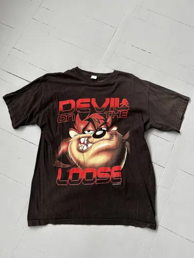 Pre-owned Made In Usa X Vintage Tasmanian Devil Looney T-shirt In Black