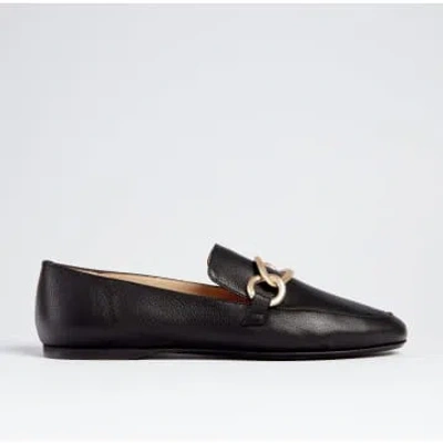 Made The Edit Lily Black Leather Loafers