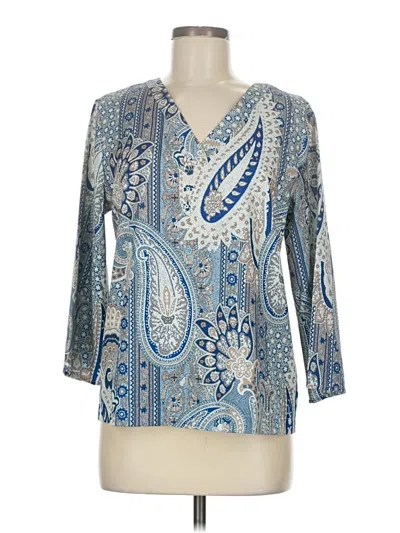 Pre-owned Made With Love 3/4 Sleeve Blouse In Blue