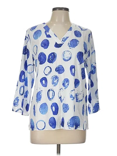 Pre-owned Made With Love 3/4 Sleeve Blouse In Blue