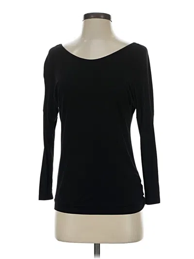 Pre-owned Made With Love 3/4 Sleeve Top Black Boatneck Tops
