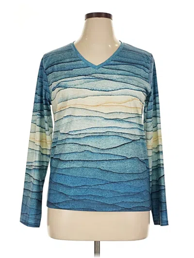 Pre-owned Made With Love 3/4 Sleeve T-shirt In Blue